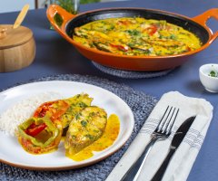 Peixe Cozido com Leite de Coco