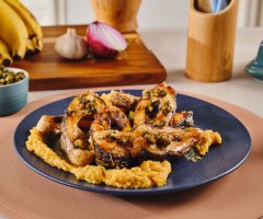 Receita de Posta de Tilápia na Airfryer com Purê de Banana-da-terra