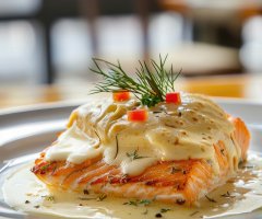 Filé de salmão aos quatro queijos: cremoso e irresistível