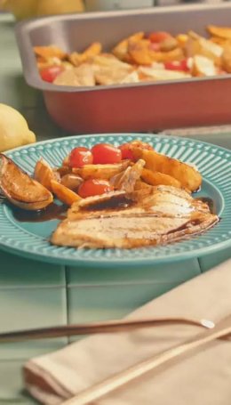 Receita de Filé de Tilápia com Batatas ao Balsâmico