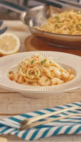 Macarrão com Camarão ao Alho e Óleo