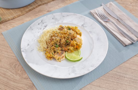 Arroz de Forno com Filé de Tilápia