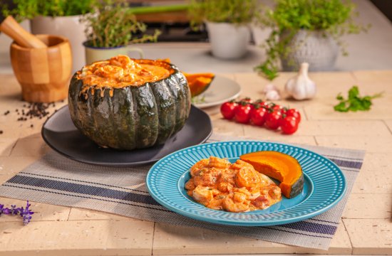 Receita de Camarão na Moranga Cabotiá