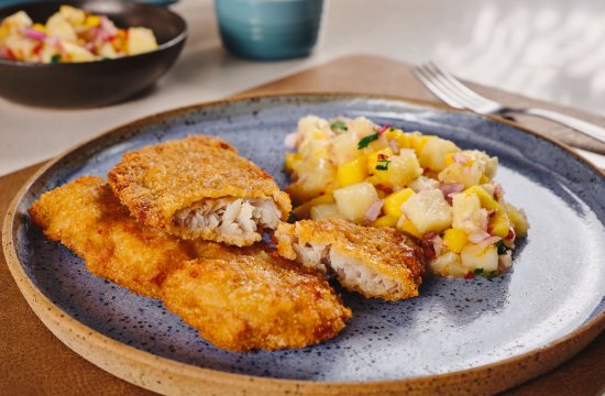 Fil&eacute; de Til&aacute;pia Empanado com Vinagrete fresco e saboroso