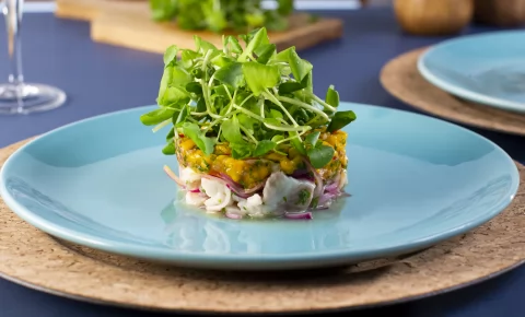 Ceviche de Tilápia com Manga Picante